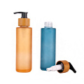 150ml empty refillable frosted glass lotion bottle cosmetic bottle with wooden cover and pump